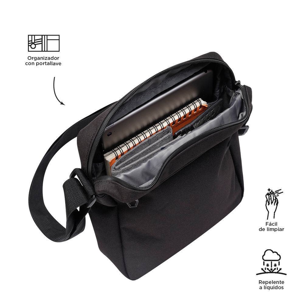 Bolso bandolera para hombre con carga USB Bag Mochila pequeña impermeable  Negro Hugo Bolsos bandolera para hombre